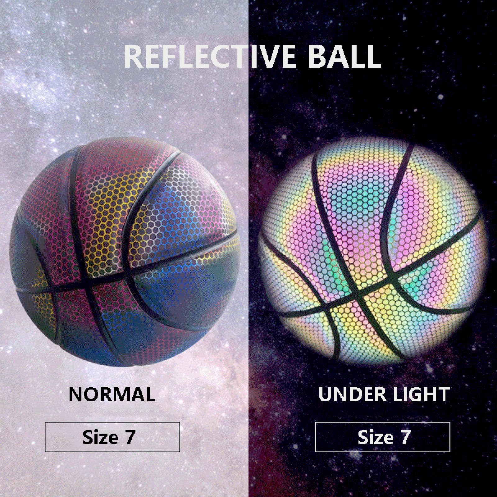 Basketball PU Größe 5 Größe 7 Basketball Reflektierend Outdoor Indoor Leuchtende Ball Geschenk