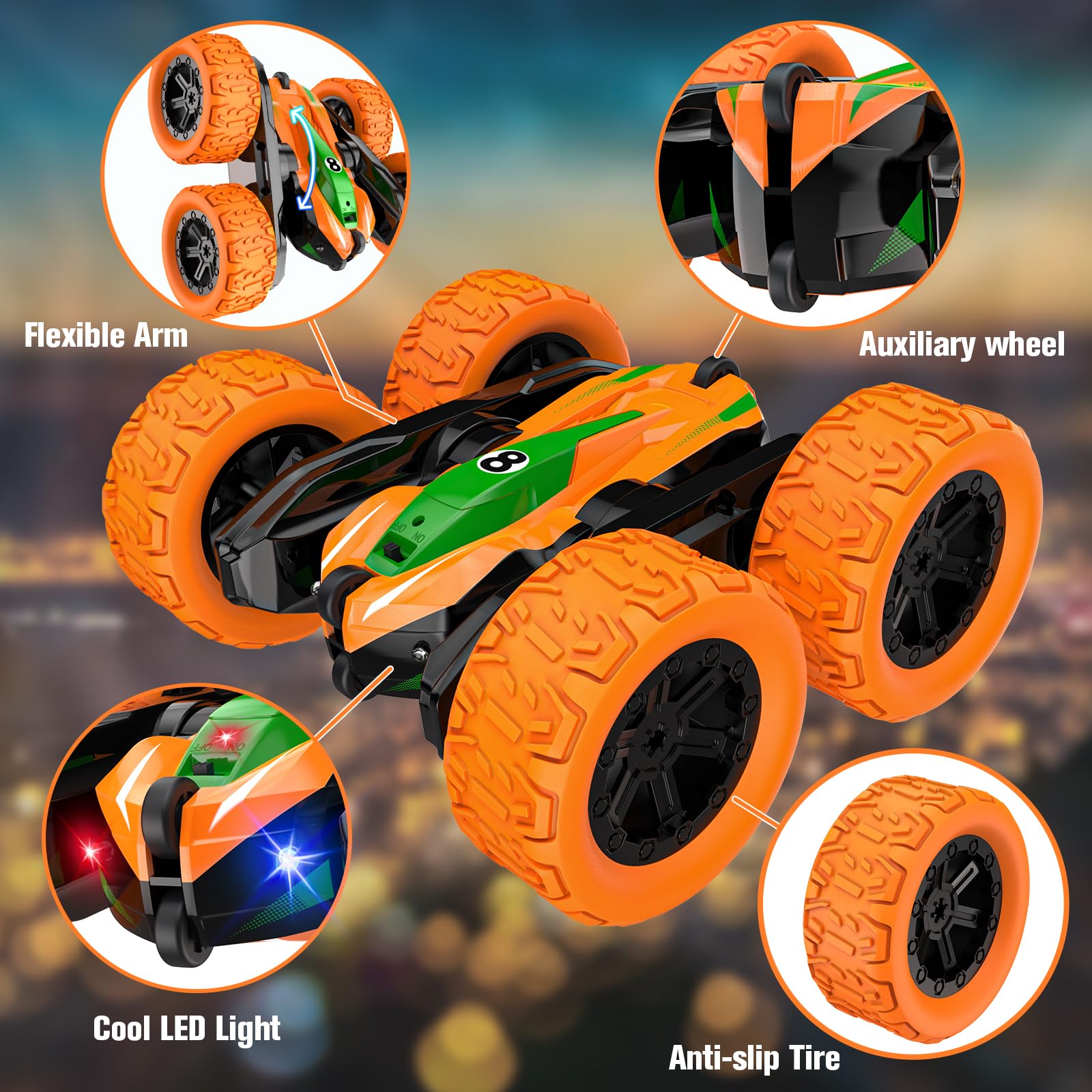 Zdalnie sterowany samochód terenowy, 4 x 4 zdalnie sterowany akumulator, 360°, obrót, samochód wyścigowy, RC Drift, zabawka, chłopiec, dziewczynka, 3, 4, 5, 6, 7, 8, 9 lat, gry na zewnątrz, prezent