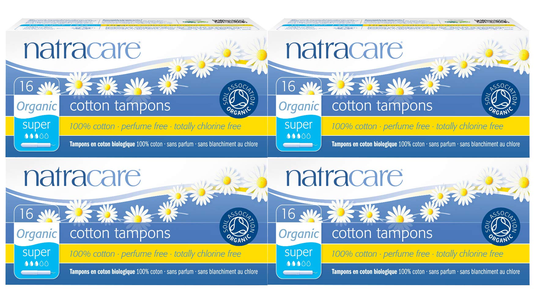 Natracare 100% Organic Cotton Tampons Super W/Applicator - 16 Tampons