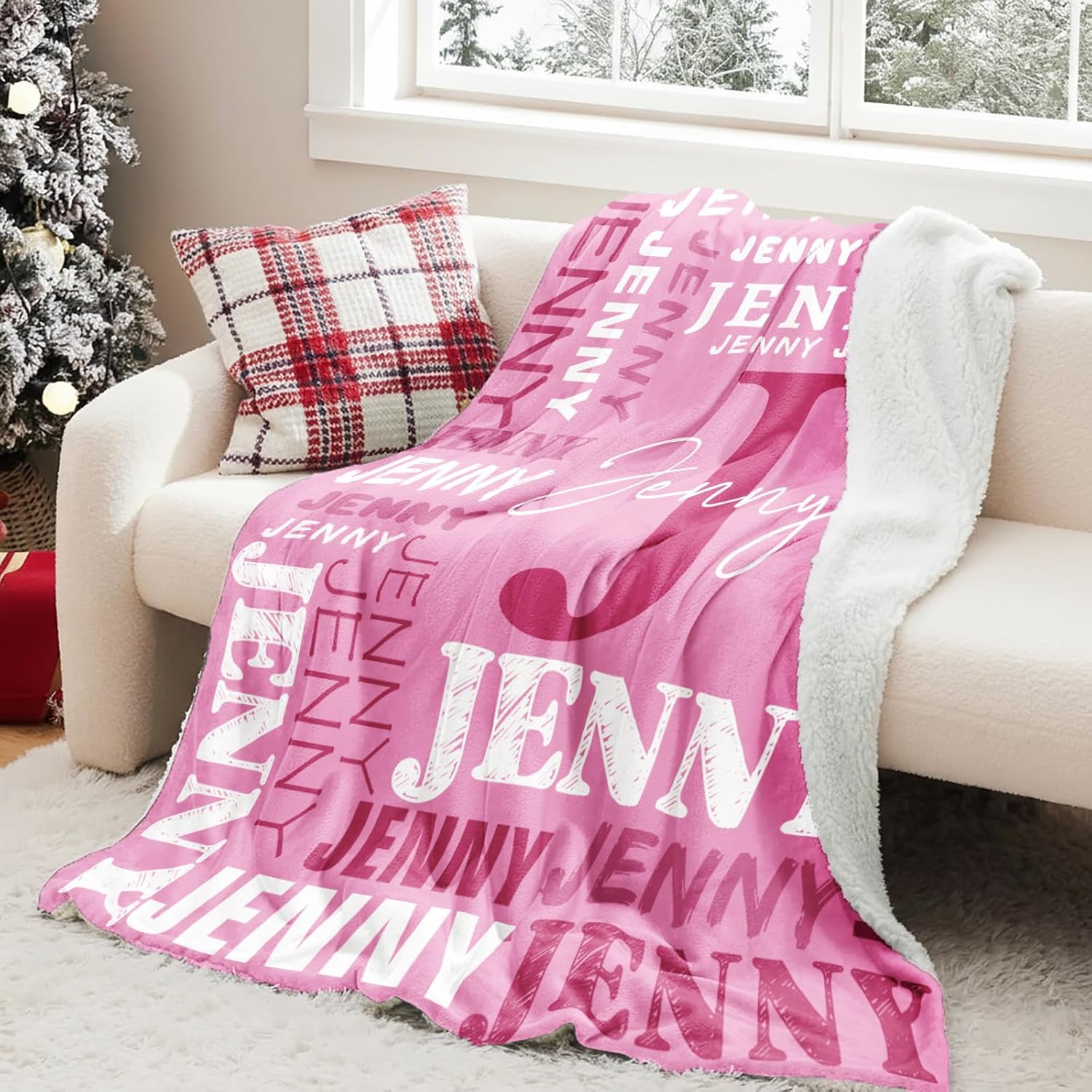 Personalized Blankets for Teen Boys Girls - Printed in USA Custom Blanket with Kid Names Reversible Plush Ultra-Soft Sherpa Fleece Monogrammed Baby Throw Blankets Customized Easter Gifts for Adults
