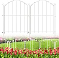Vista 12 de Valla decorativa de jardín de 17 pulgadas x 10 pies, paquete de 10 unidades de metal resistente al óxido sin excavación barrera de animales
