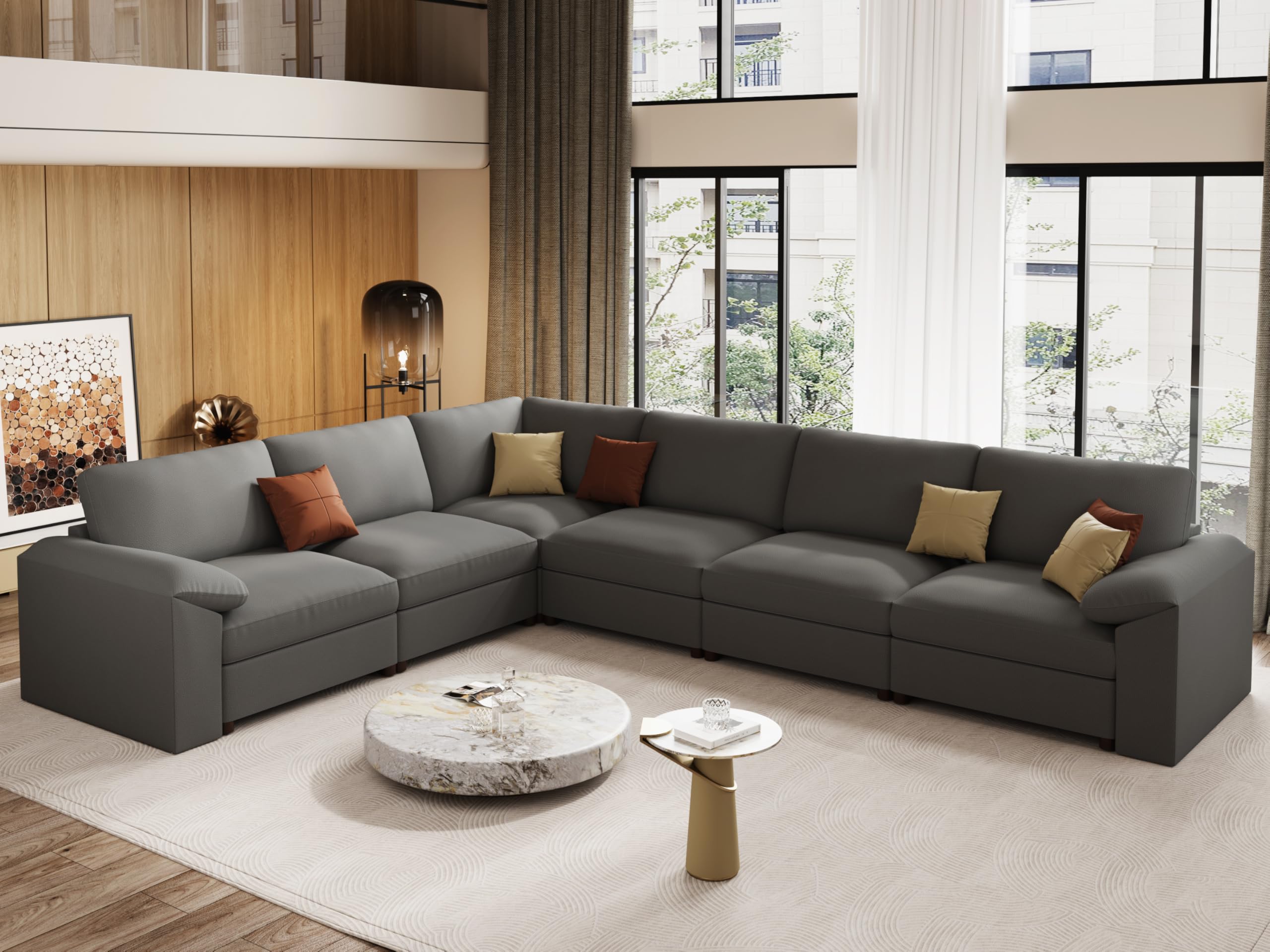 EASE MOOSE Leather Sectional Couch