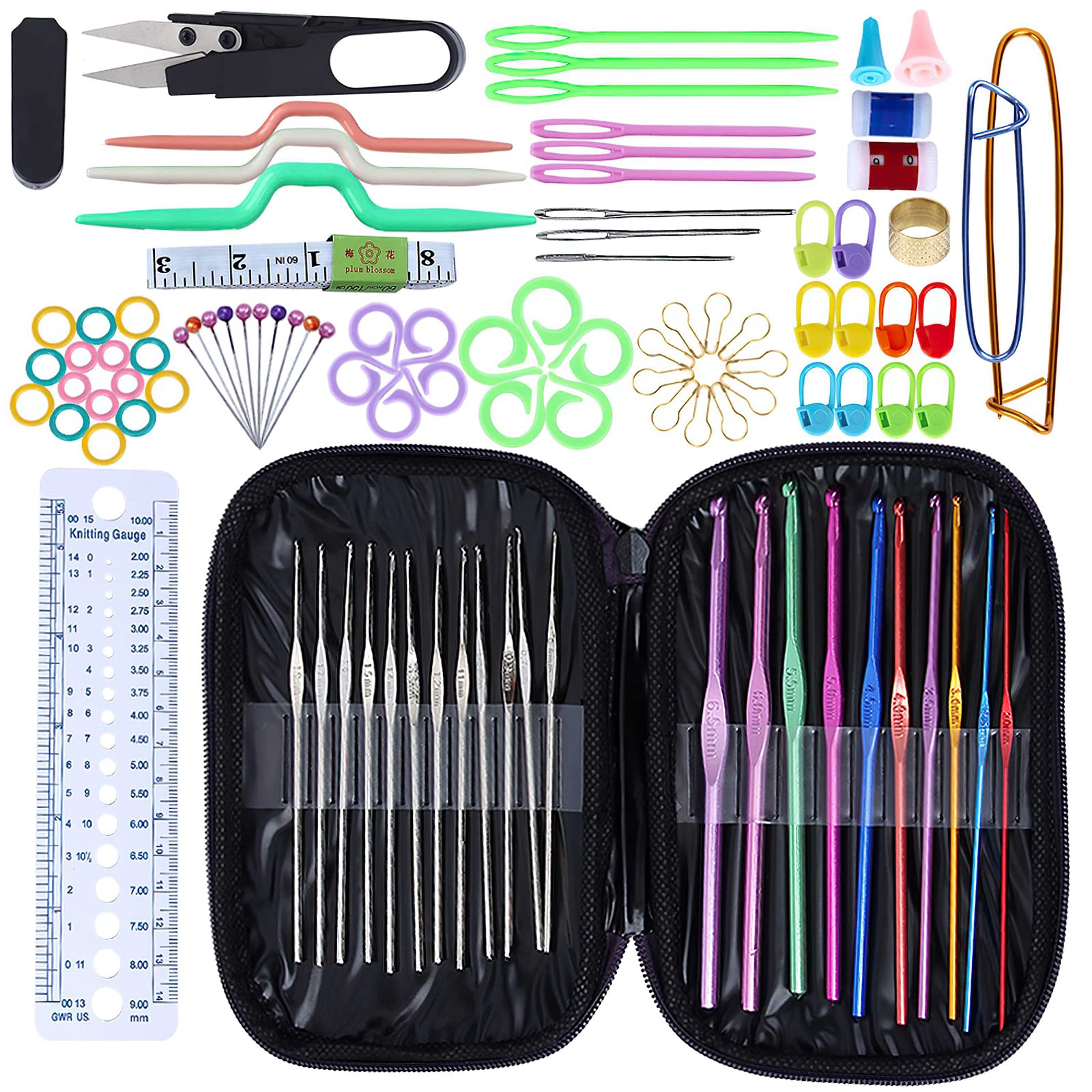 Sponsored Ad – KongJies Crochet Hooks Set, 100pcs Pack Multicolor Aluminum Knitting Needles Yarn Craft With Storage Case Set Soft Grip Assorted Ergonomic Handle Crochet Hooks