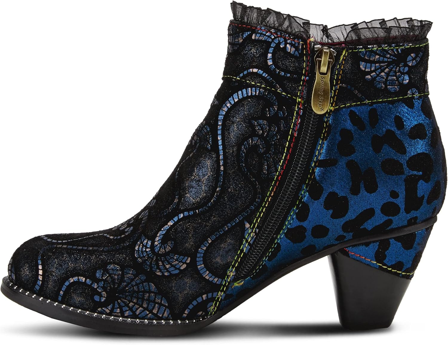 L`Artiste Dessa Women's Bootie with Eye-catching Metallic & Animal Print Design - Image 2