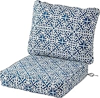 Vista 86 de Greendale Home Fashions 2-Piece Outdoor Deep Seat Cushion Set, Steel Blue Stripe