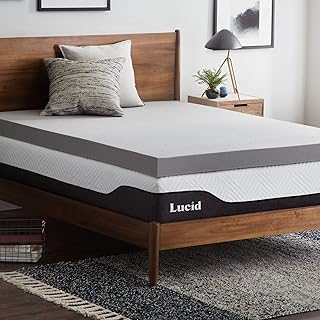 Lucid 4 Inch Mattress Topper California King – Memory Foam – Bamboo Charcoal Infusion – Cooling Ventilation – Hypoallergen...