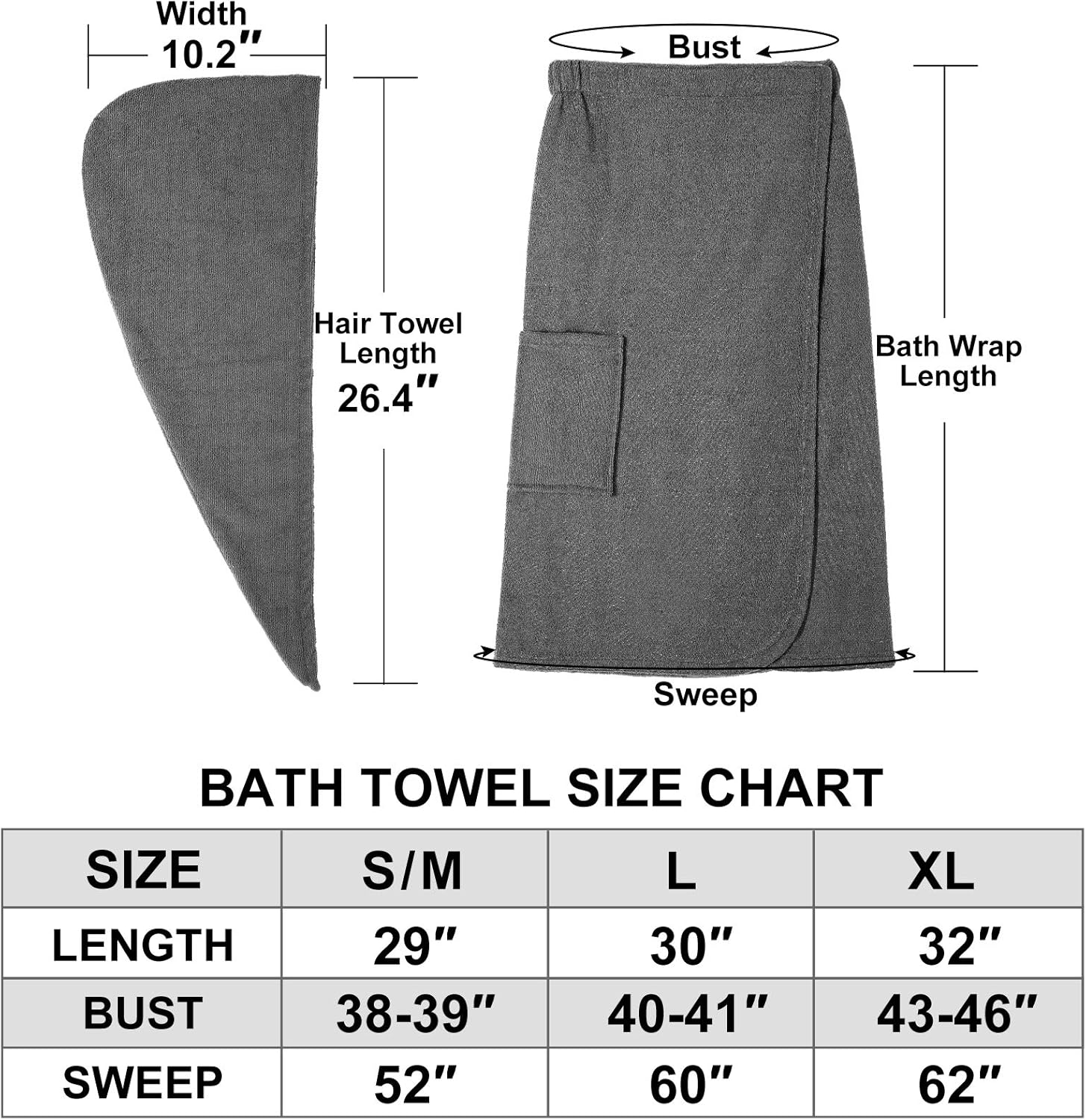 Orrpally Women Shower Wrap Robe Bath Wrap Towel Spa Body Wrap Adjustable Closure Bathrobe - Image 5