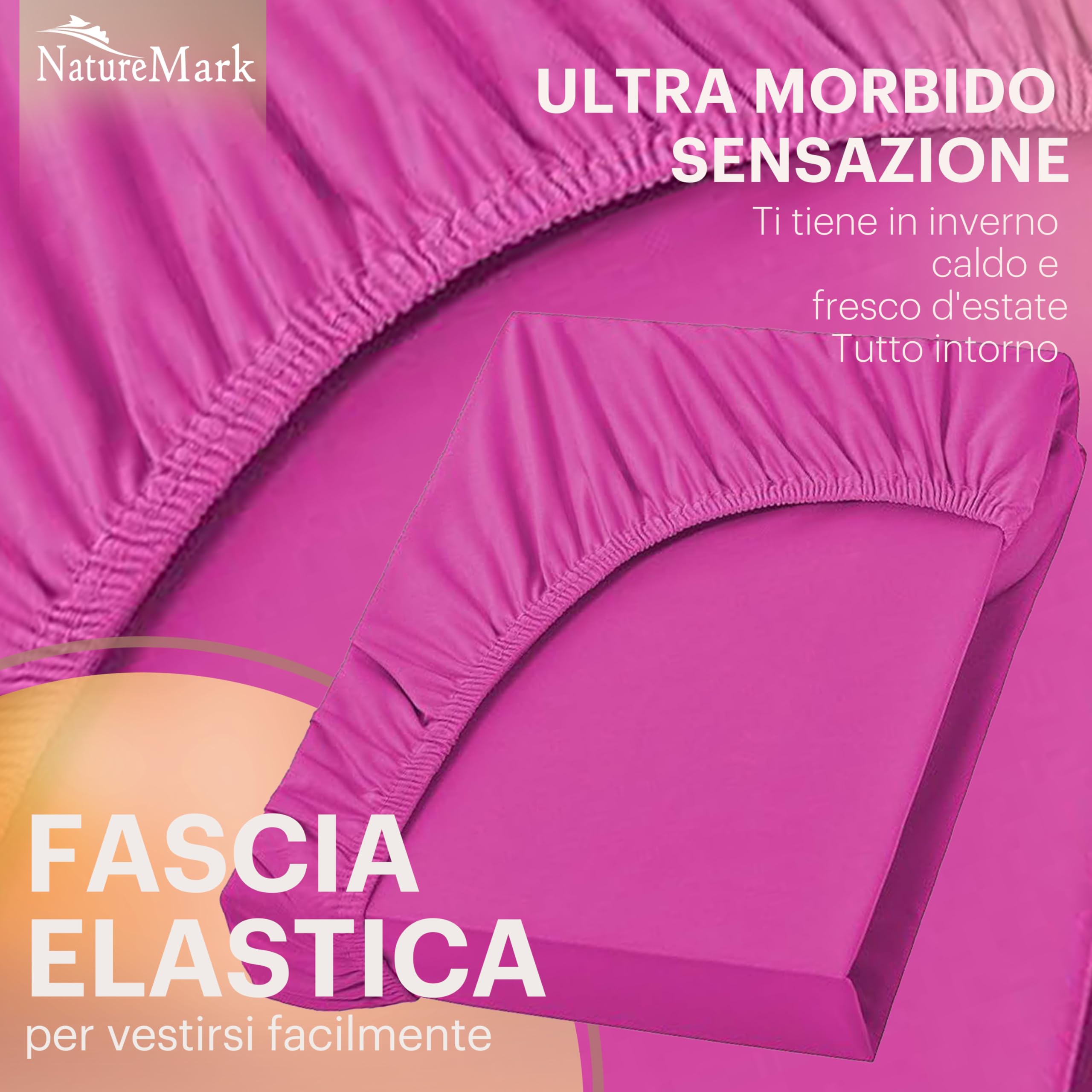 NatureMark Lenzuolo con angoli elasticizzati in jersey, in 100% cotone, in molti colori e misure, conforme all'Oeko-Tex Standard 100, 140 x 200 cm - 160 x 200 cm, turchese