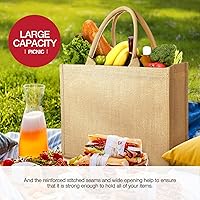 Vista 4 de Bolsas de yute con interior laminado y asas suaves