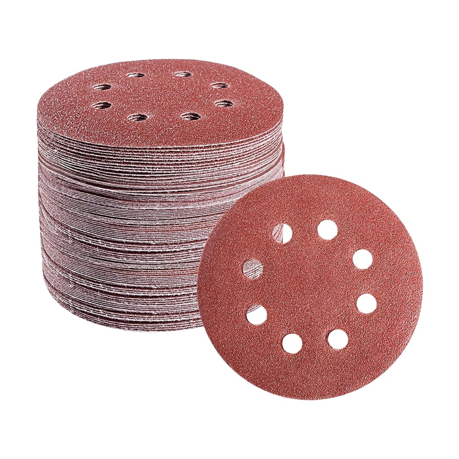 Disco abrasivo for la lucidatura del legno, 8 fori, 125 mm, carta vetrata, dischi abrasivi per Levigatrice(80 grit)