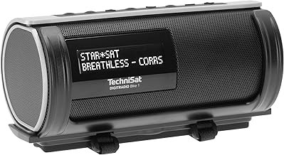 TechniSat DIGITRADIO Bike 1 – DAB+ Fahrrad Radio (DAB, UKW, IP65 wasserabweisendes Gehäuse, OLED-Display, Bluetooth-Audiostreaming, Universalhalterung für Lenker/Rahmen, Akku, 2 Watt) schwarz/silber