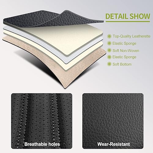 Miniatura 7 de AOOG fundas de asiento de piel sintética para auto, fundas de asiento antideslizantes para auto, vehículo utilitario todoterreno y camioneta, fundas