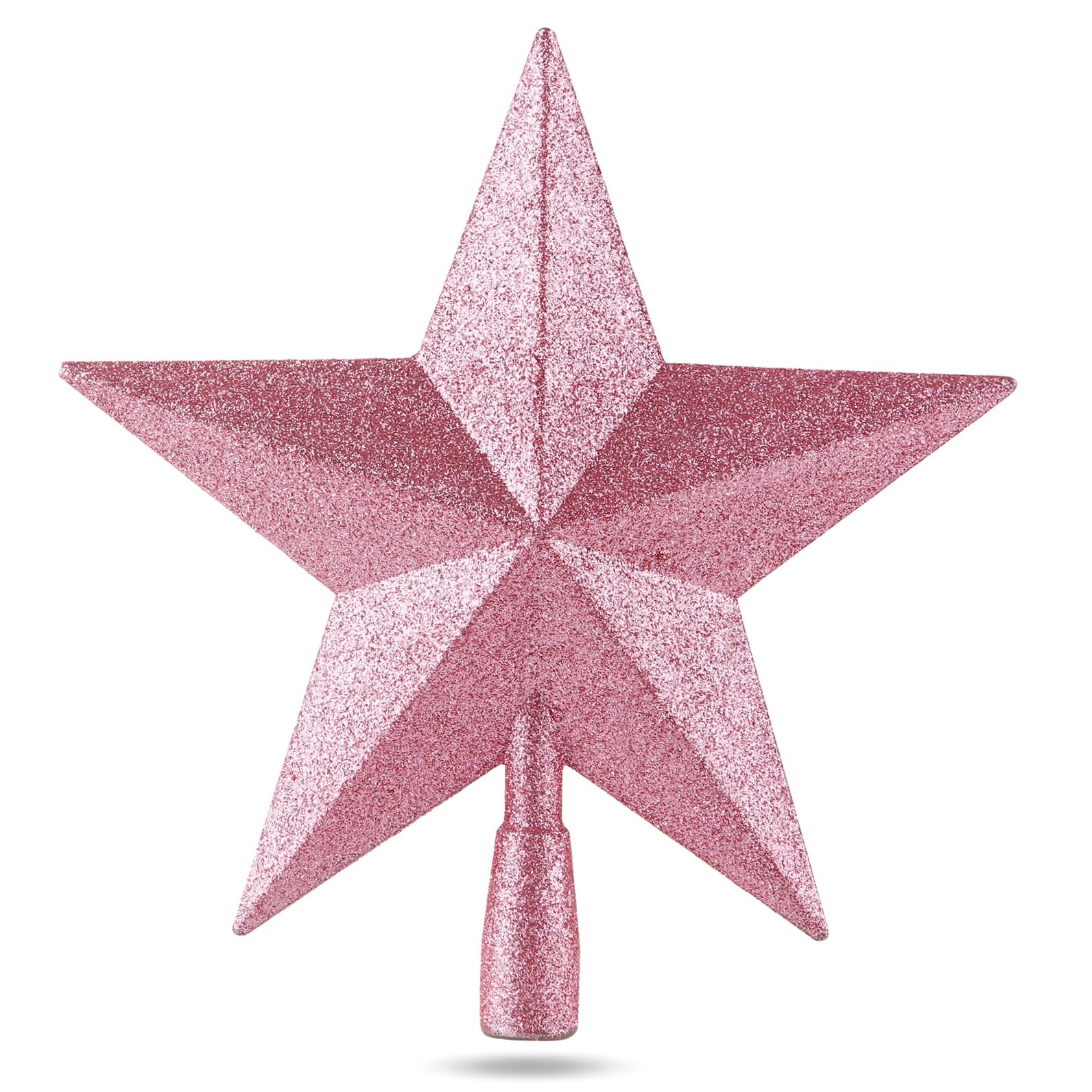 Star Pink Christmas Tree Topper, Tree Topper Topper for Christmas Tree, Christmas Tree Topper (Star-Full Pink)