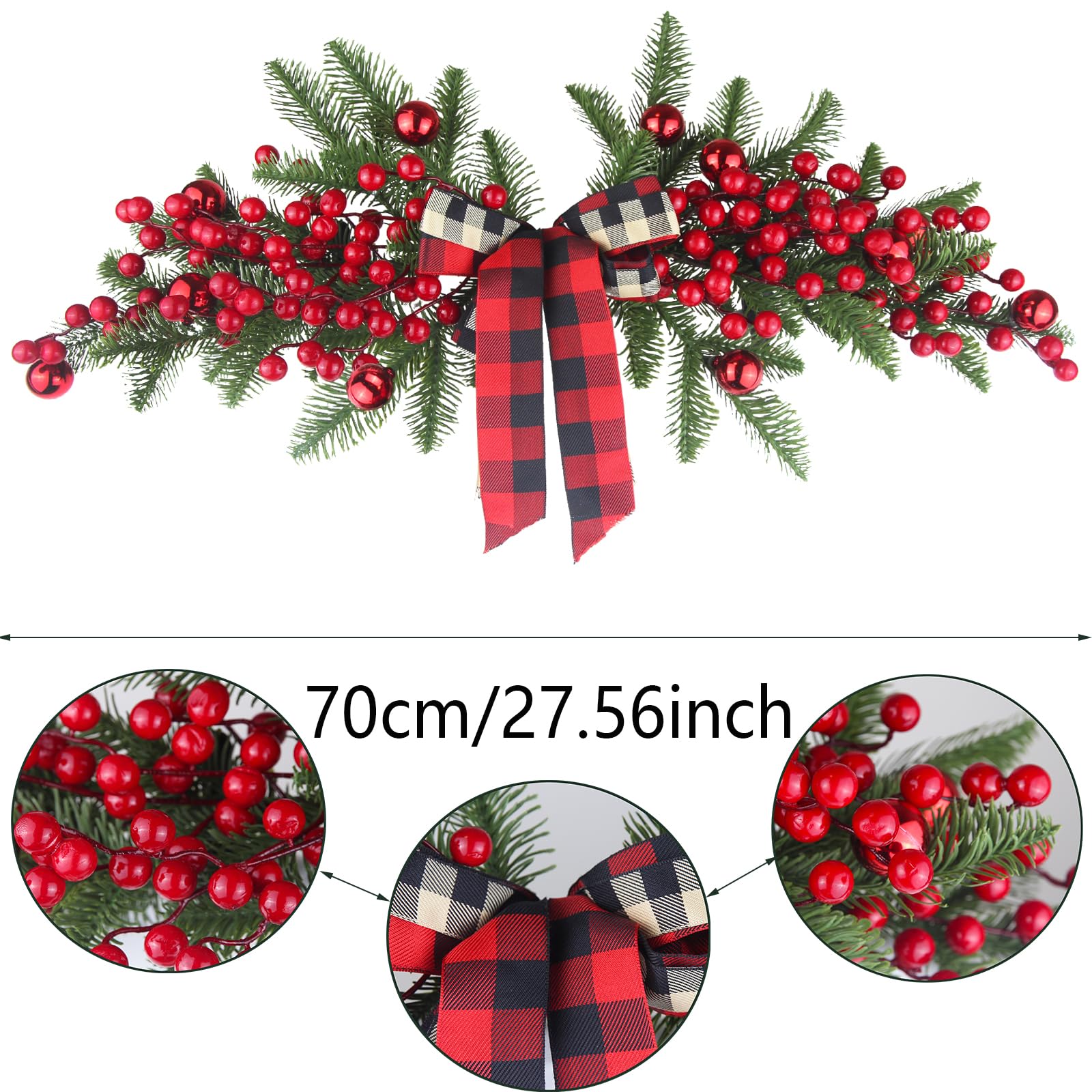 Amazon.com: CITYES Christmas Swag Decoration Floral Swag with