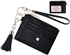 Aiyo Nice Women Slim RFID Card Case Holder Wristlet Zip ID Case Wallet Small Leather Wallet Coin Purse with Keychain