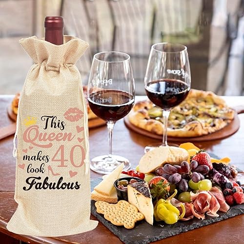 Miniatura 6 de Bolsa de vino de feliz cumpleaños, regalo de cumpleaños, bolsa de vino tinto, ideas de regalo de cumpleaños de 40 años, decoración de fiesta de