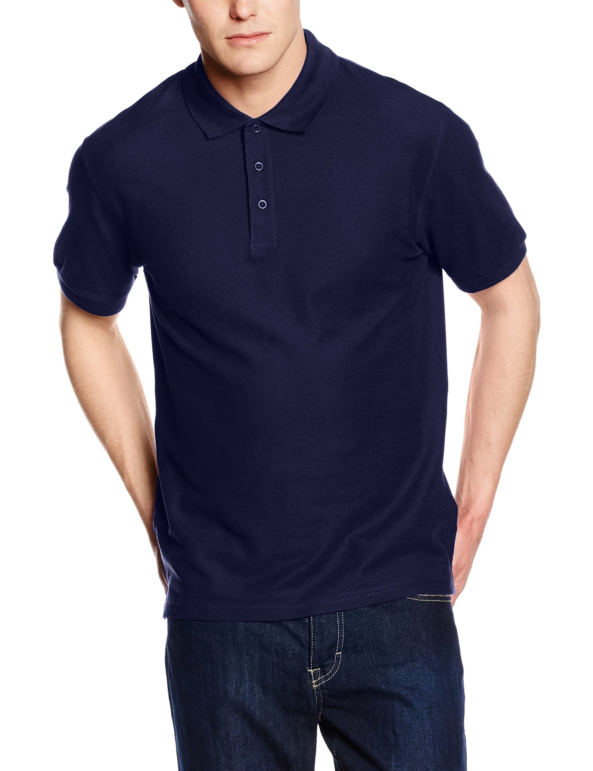 Fruit of the Loom Premium Mens Short Sleeve Polo Shirt (L) (Navy)