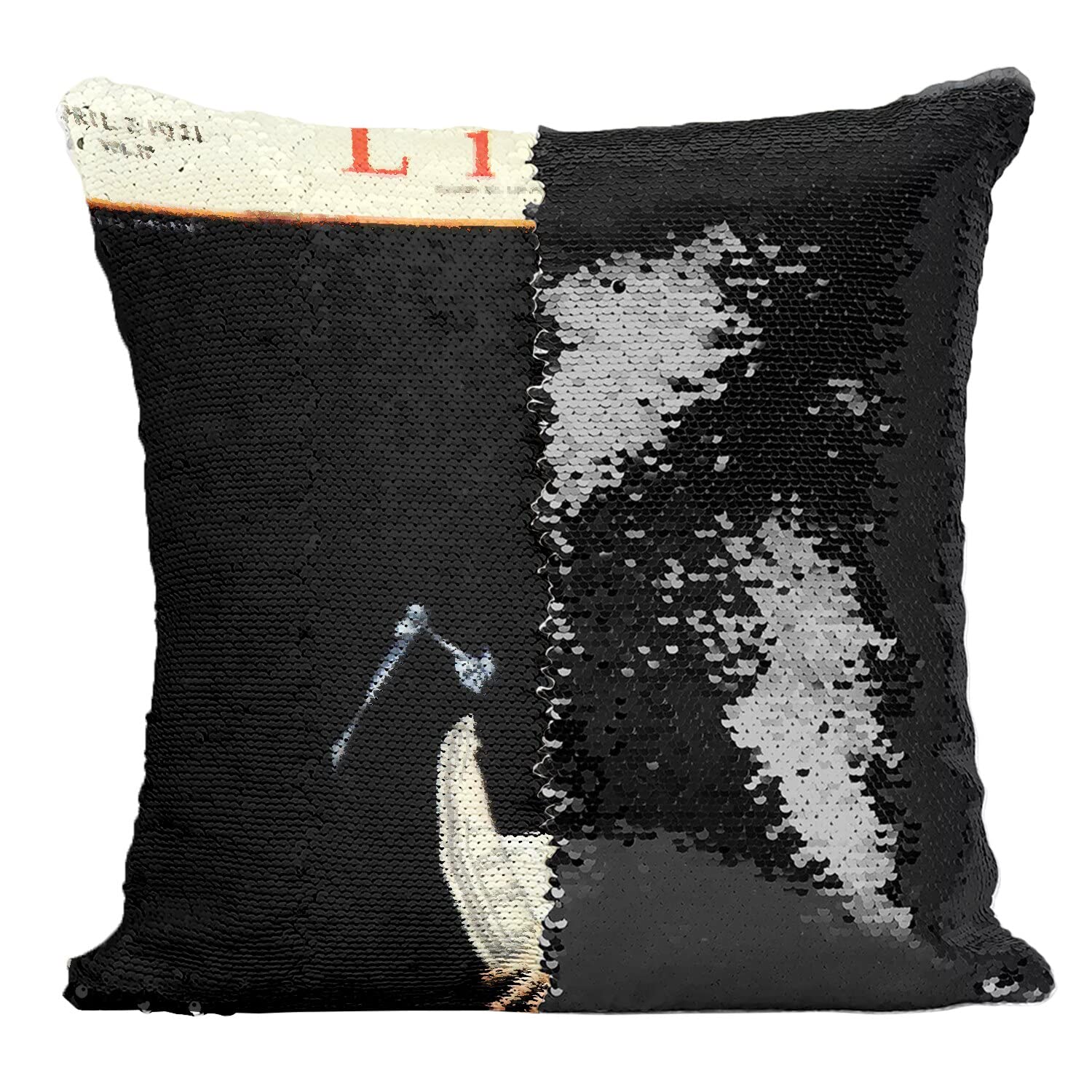 Coussin sequin paillettes noir Life style vintage style Art Deco 1921 pour votre salon