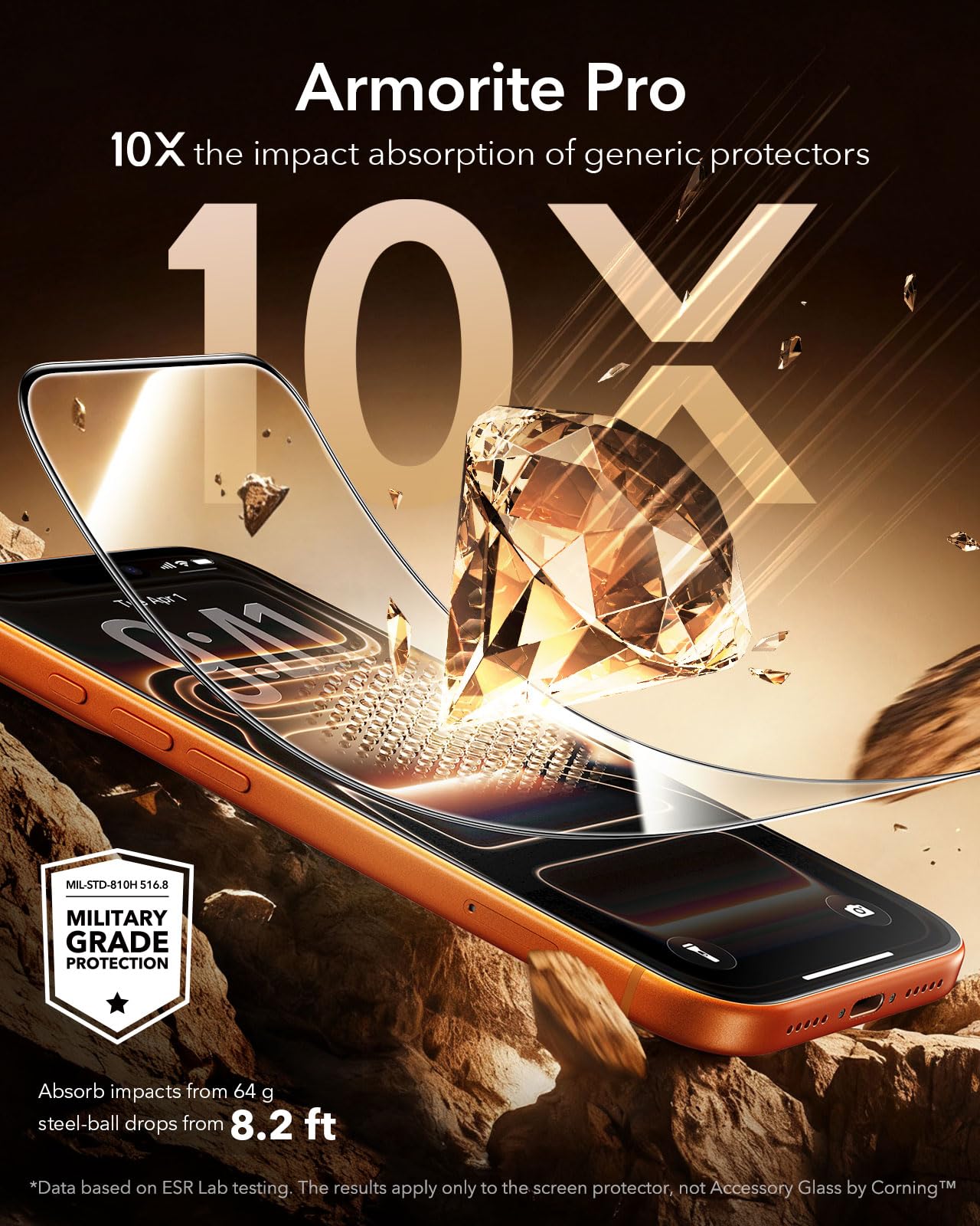 ESR Pack 3 Protector de Pantalla para iPhone 17 Pro Max, Armorite Pro,