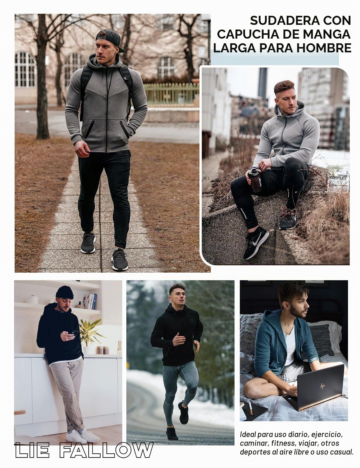 Sudaderas Hombres Invierno Forro Polar de Sudadera Cremallera Mantente Caliente Hoodie Chaqueta de Invierno para Hombre Sweatshirt