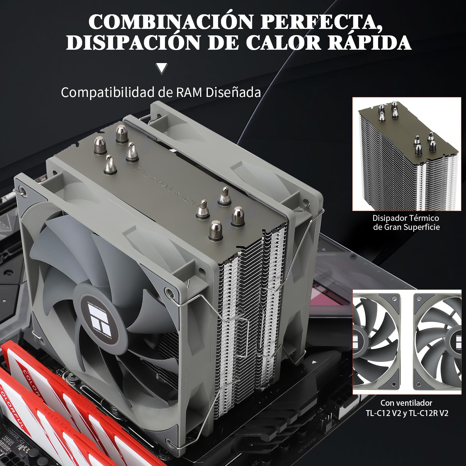 Thermalright Assassin Spirit 120 V2 PLUS CPU chłodnica 4 rury cieplne z technologią AGHP, podwójny wentylator PWM 120 mm, chłodzenie powietrzem CPU, wysokość 154 mm, do AMD AM4 AM5/Intel