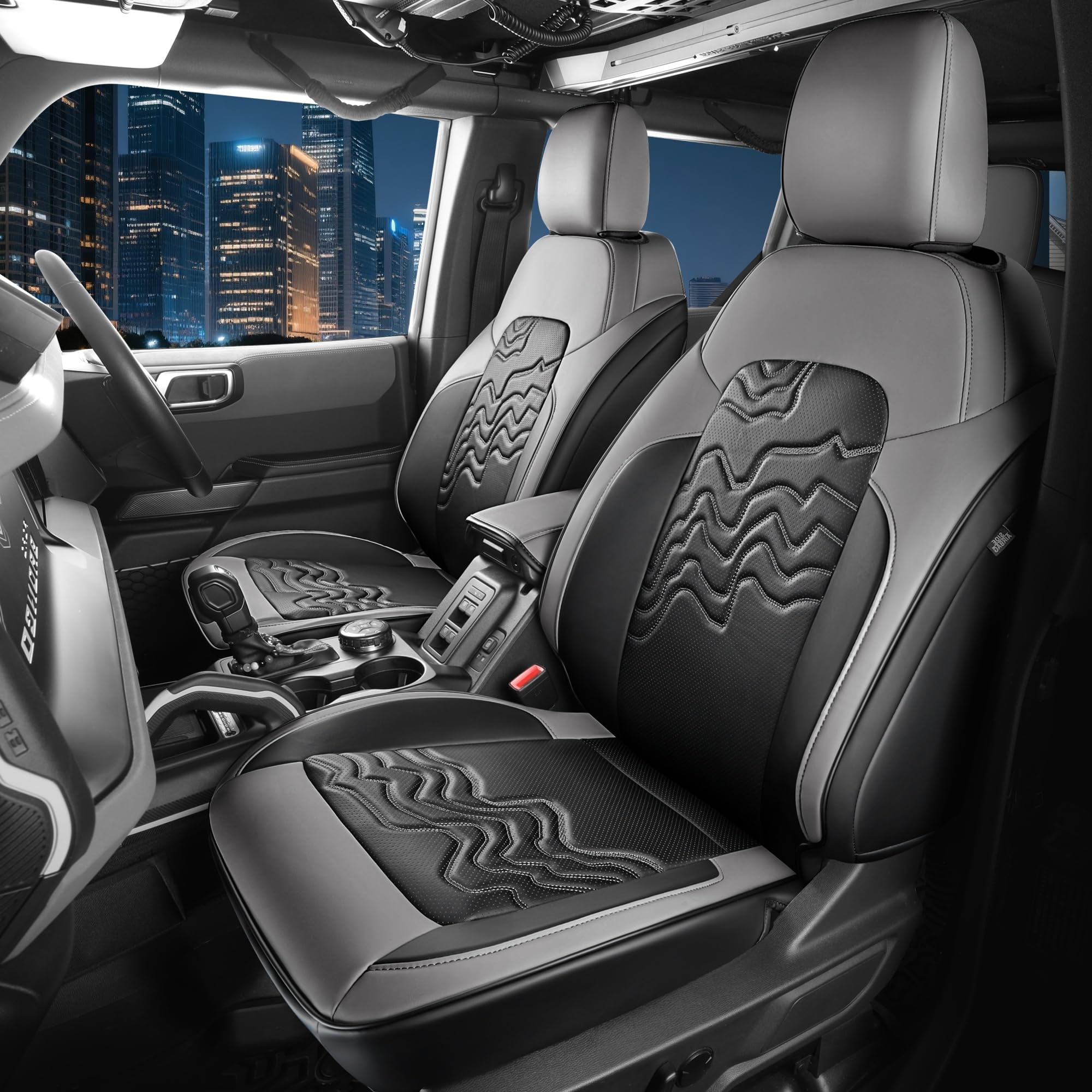 MeeKooMay Bronco Seat Cover (2-Door, Black+Gray)