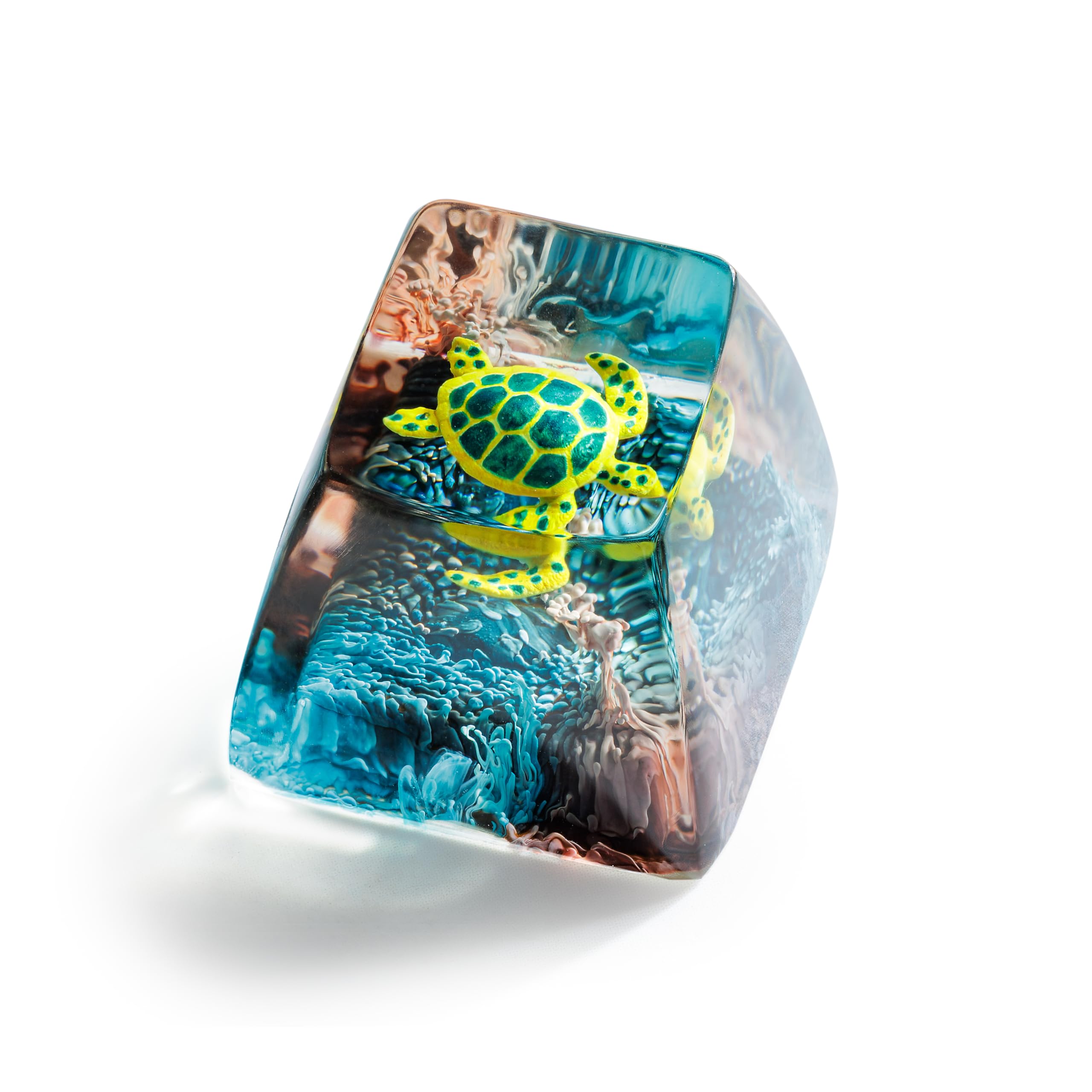 DATKEY Turtle Ocean Artisan Keycap Custom Turtle Sea Handmade Resin Keycap RGB Keyboard Cherry MX Mechanical Gaming Most Keyboard Gift for Man On Valentine Christmas - 1