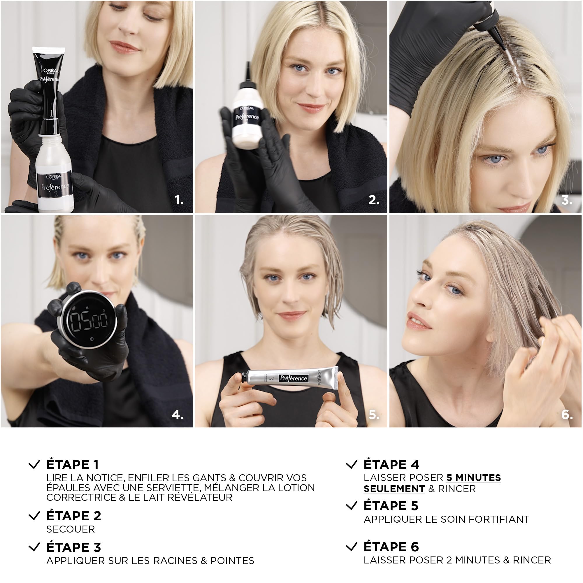 L’ORÉAL PARIS - Soin Patine Post-Décoloration - Neutralise les Reflets Orangés & Nourrit les Cheveux - Sans Ammoniaque - Préférence Le Blonding - Teinte : Blond Cendré (01)