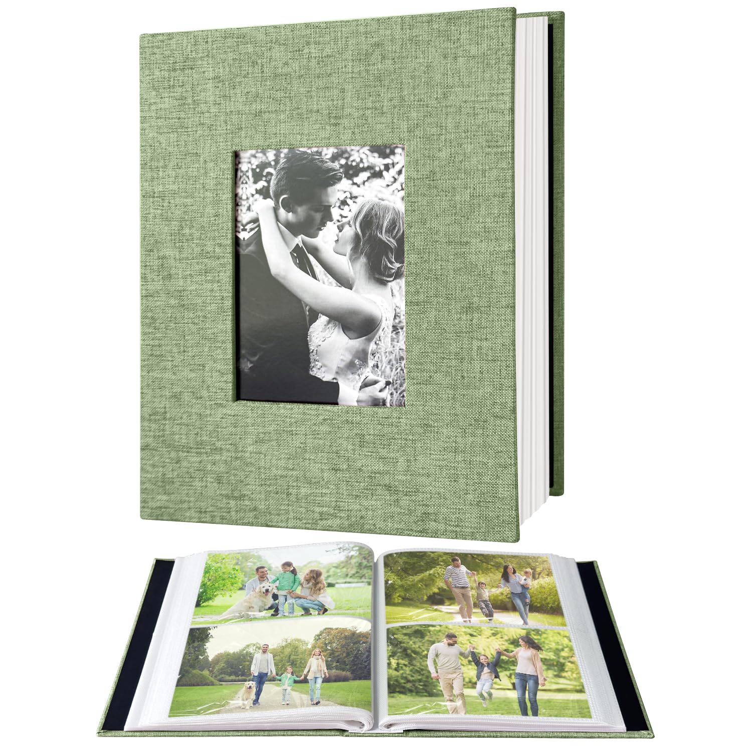 Livre photo souvenirs de famille en lin | Album vertical 200 vues