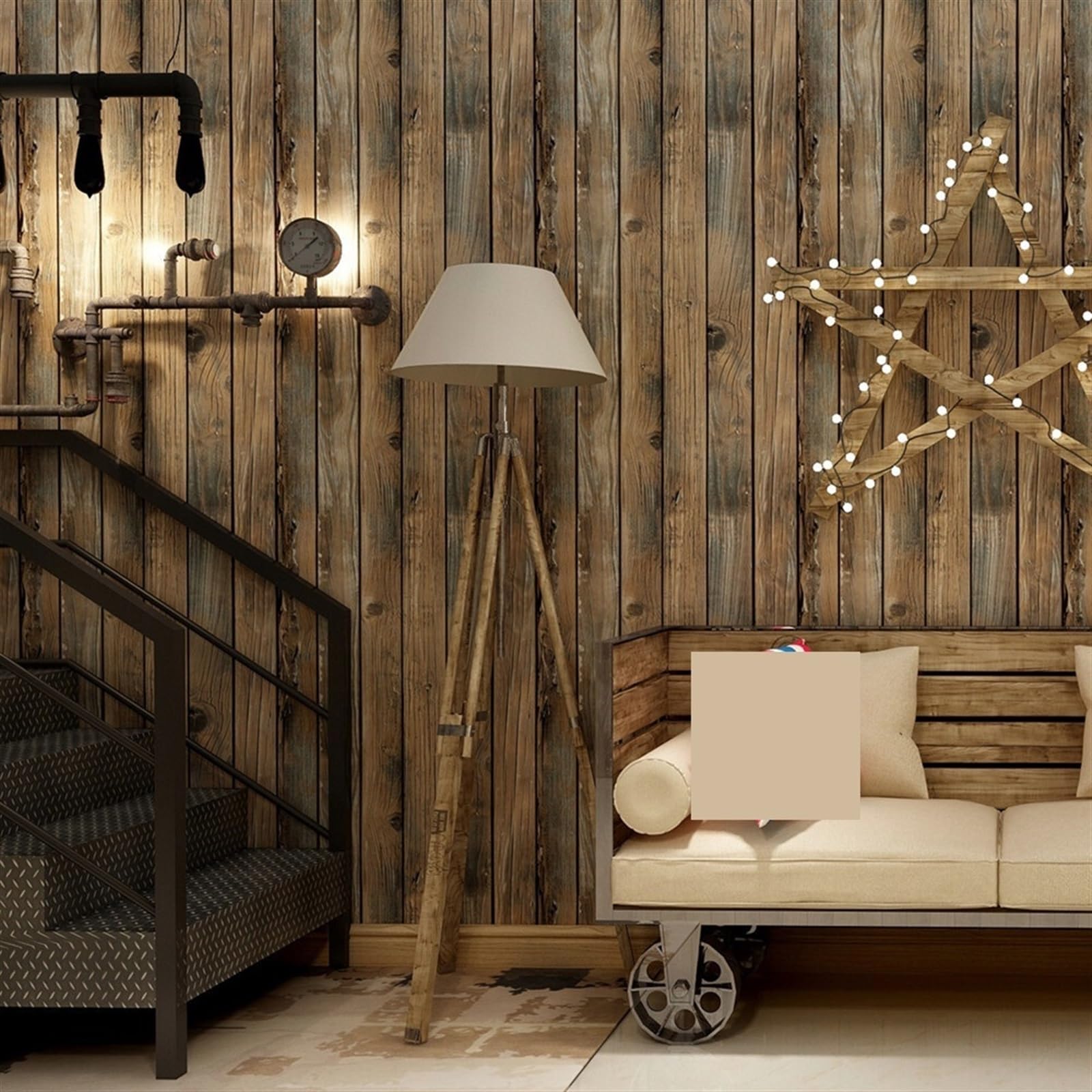 Carta da parati Rotolo di carta da parati in vinile impermeabile in legno autoadesivo, contatto decorativa for porte, armadi, scrivania, mobili moderni, adesivo decorativo per Decor(90063,45cm x 6m)