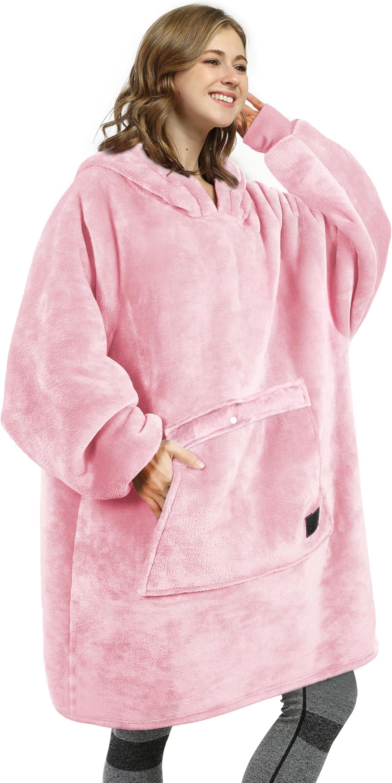 CataloniaOversized Blanket Hoodie Sweatshirt, Wearable Sherpa Lounging Pullover for Adults Women Men