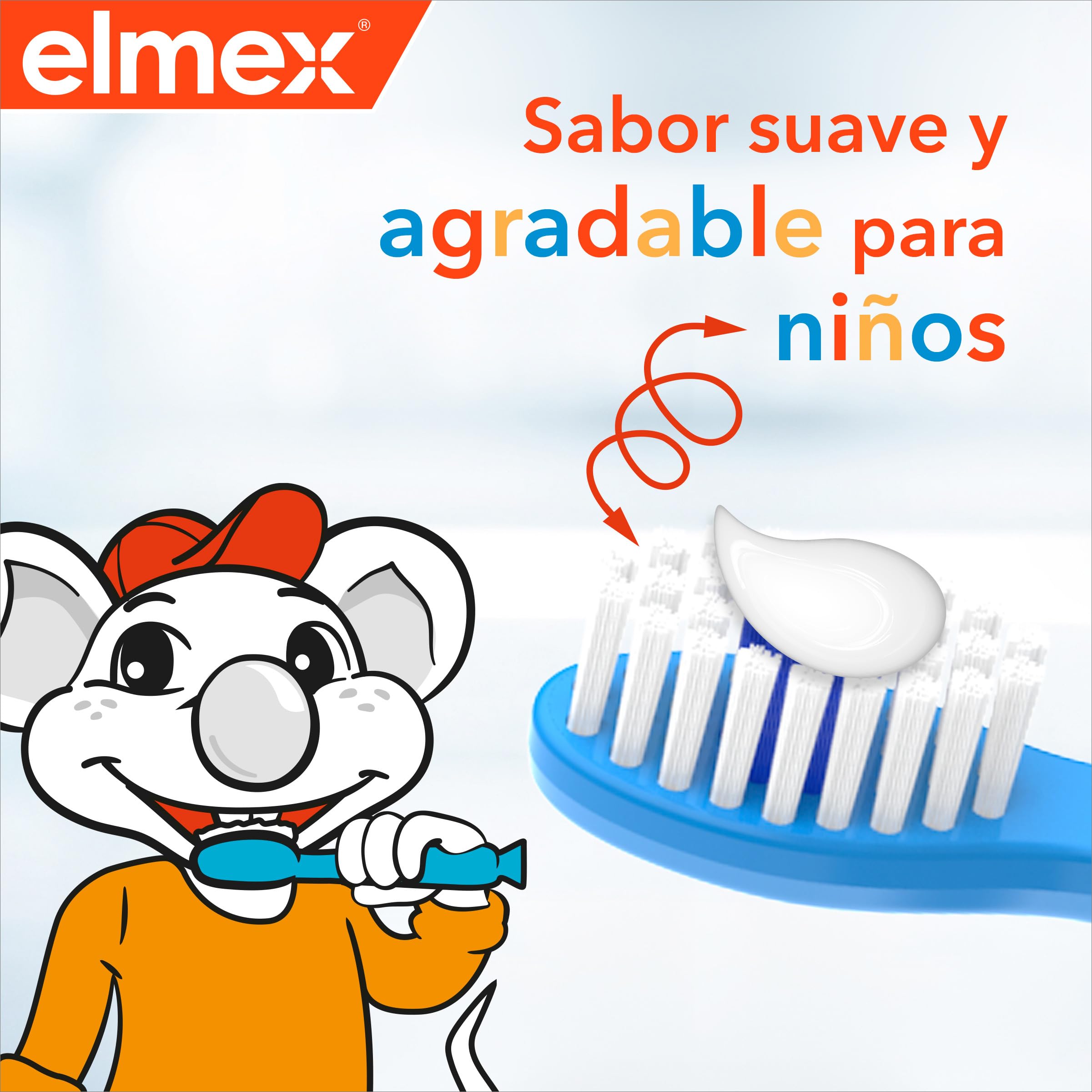 Elmex Niños Protección Caries Pasta de Dientes Infantil, 1 Ud x 50 ml, Protege contra la Caries, Dentífrico para Niños 0-6 Años, Contiene 1000ppm de Fluoruro de Amina