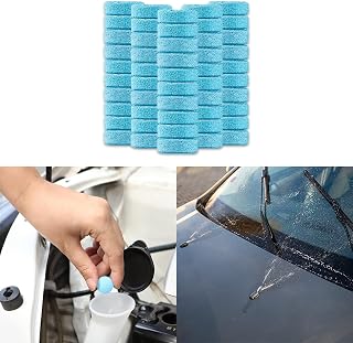 50PCS Car Windshield Washer Tablets, Windshield Washer Fluid, Windshield Wiper Fluid Solid Effervescent Tablet, Concentration Wiper Fluid Tablets for Car Kitchen Window Glass Cleaning