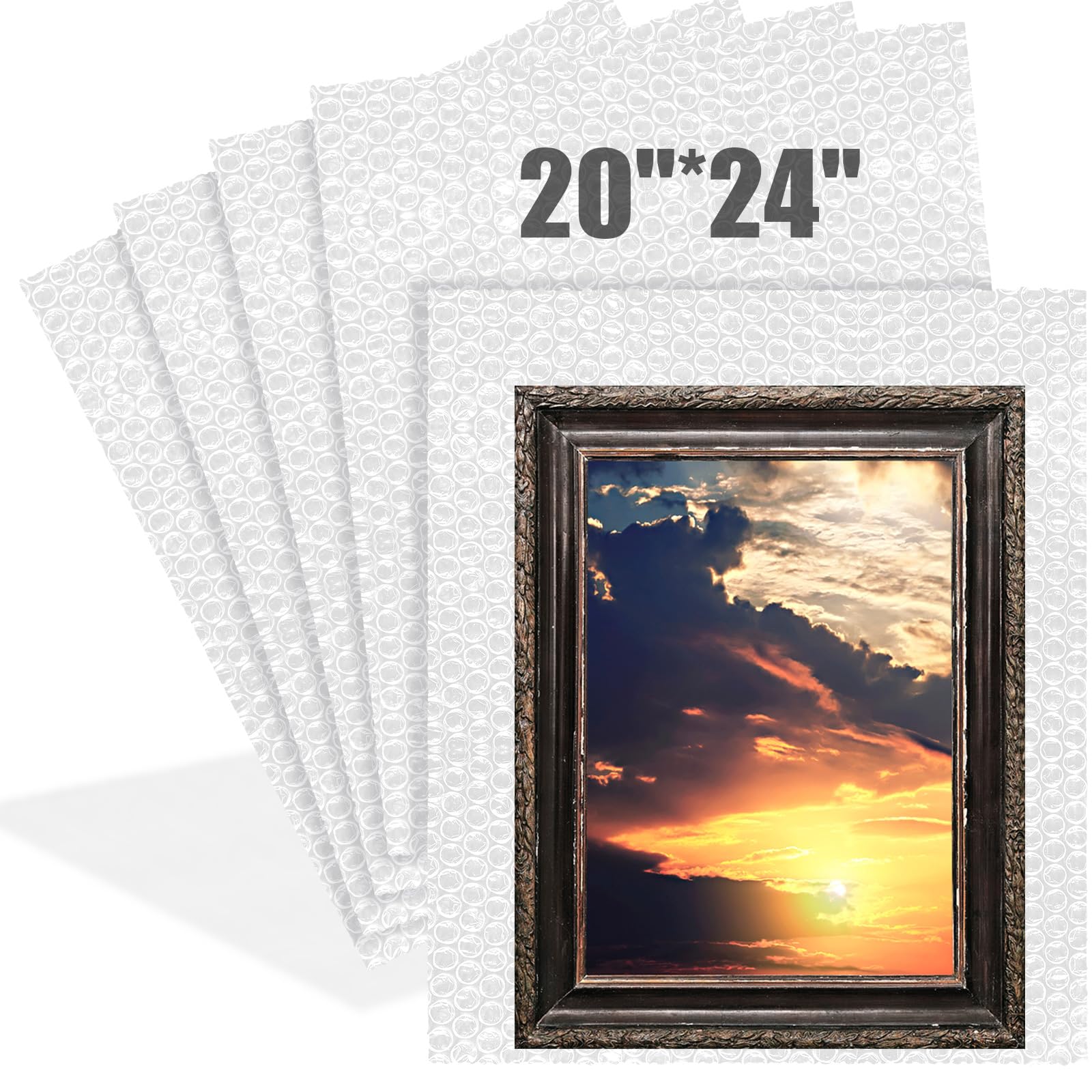 Dunzoom 5 Pack Extra Large Bubble Pouches 20 * 24 Inch Clear Bubble Pouch Wrap Bags for Packing Shockproof Cushioning Wrap Bag for Shipping Moving