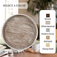 Vista 7 de Hanobe Bandeja Decorativa para Mesa de Café: Bandeja Redonda de Madera Lavada en Blanco, Bandejas Rústicas de Madera Circulares, Centro de Mesa