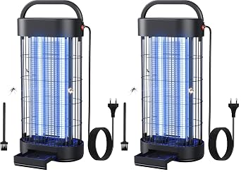 Electric Insect Killer 22 W UV Mosquito Lamp for Indoor Use Effective Insect Trap for Bedroom Kitchen and Office 100 m  Effective Area Black Pack of 2