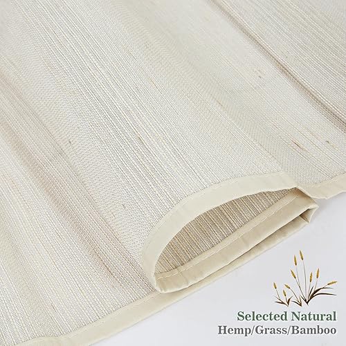 Vista 62 de Yin Yang Persianas romanas de bambú opacas sin cables, elegantes persianas romanas de madera tejida natural con salvia, persianas romanas de bambú