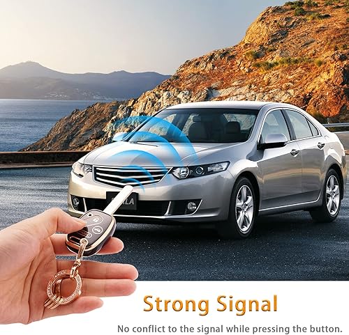 Miniatura 4 de EKALA Funda para llavero Honda con llavero brillante, 4 botones, carcasa de TPU suave, protector de llavero de oro negro compatible con Honda Accord