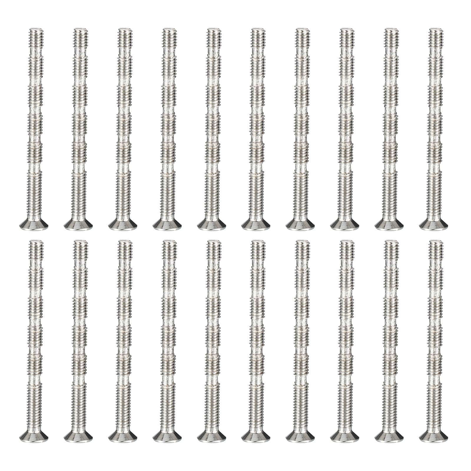 PATIKIL 20Pcs M4x50 Cabinet Handle Screws, Phillips Drive, Flat Head, Nickel Plated Carbon Steel, Break Away Design