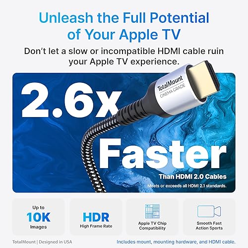 Vista 10 de Totalmount – Soporte para Apple TV compatible con el Apple TV 4 Soporte para Apple TV negro prémium