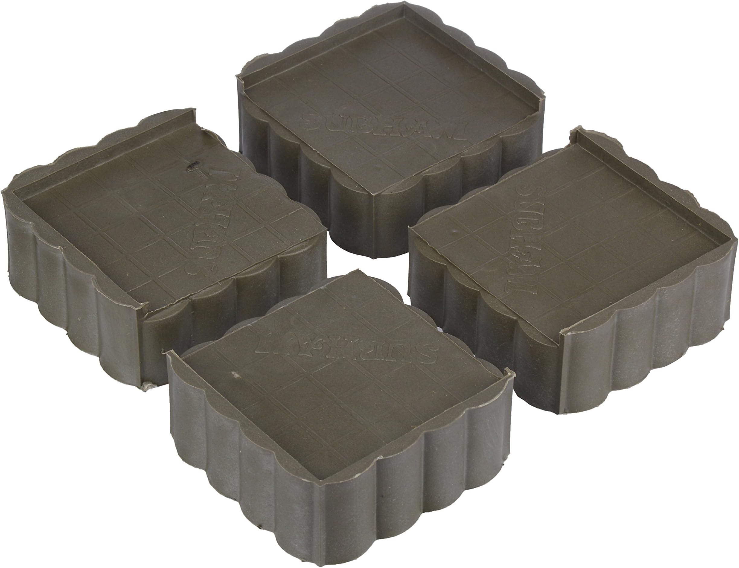 RIYA ENTERPRISES Plastic Multi-Purpose Almirah Furniture Refrigerator Foot Legs Rest Bear Stand Support (11.5 cm x 11.5 cm x 4.5 cm, Grey, Pack of 4)