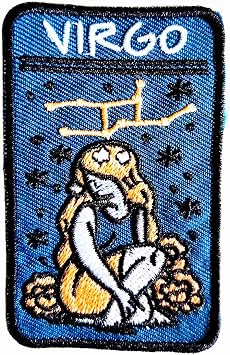 Virgo Zodiac Embroidery Iron On Patch -Mystical and Artistic Craft Embroidered Sew Iron On Patch for Bag Hats Backpack Clothes