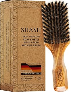 Since 1869 Hand Made in Germany - Robust Craftsman 100% Boar Bristle Hair Brush for Men, Suitable For Thin To Normal Hair, Firm, Naturally Conditions Hair, Improves Texture and Stimulates the Scalp