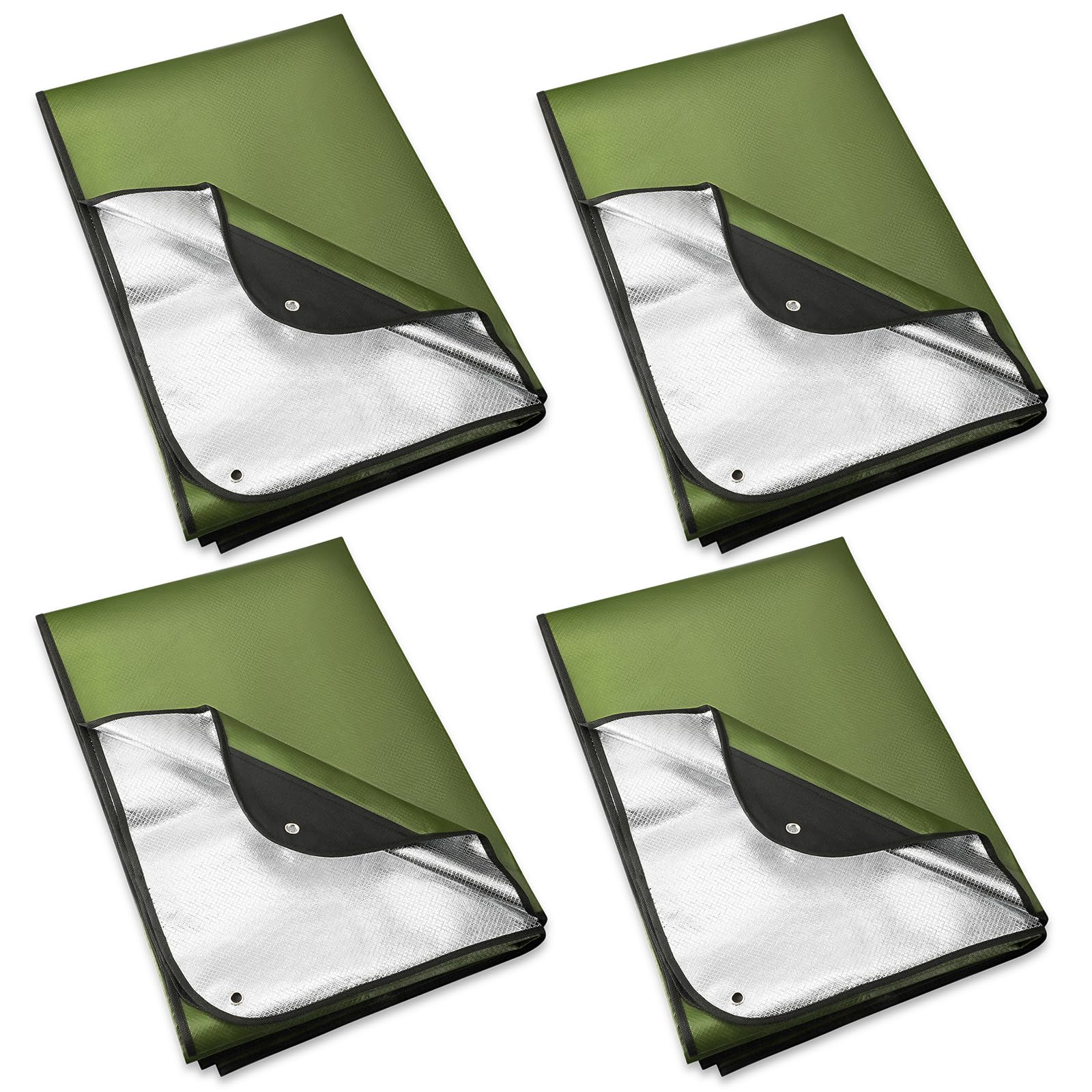 Kanayu 4 mantas de supervivencia resistentes aisladas para supervivencia en todo tipo de clima, manta de supervivencia de emergencia, lona reflectante térmica reutilizable para camping, senderismo,