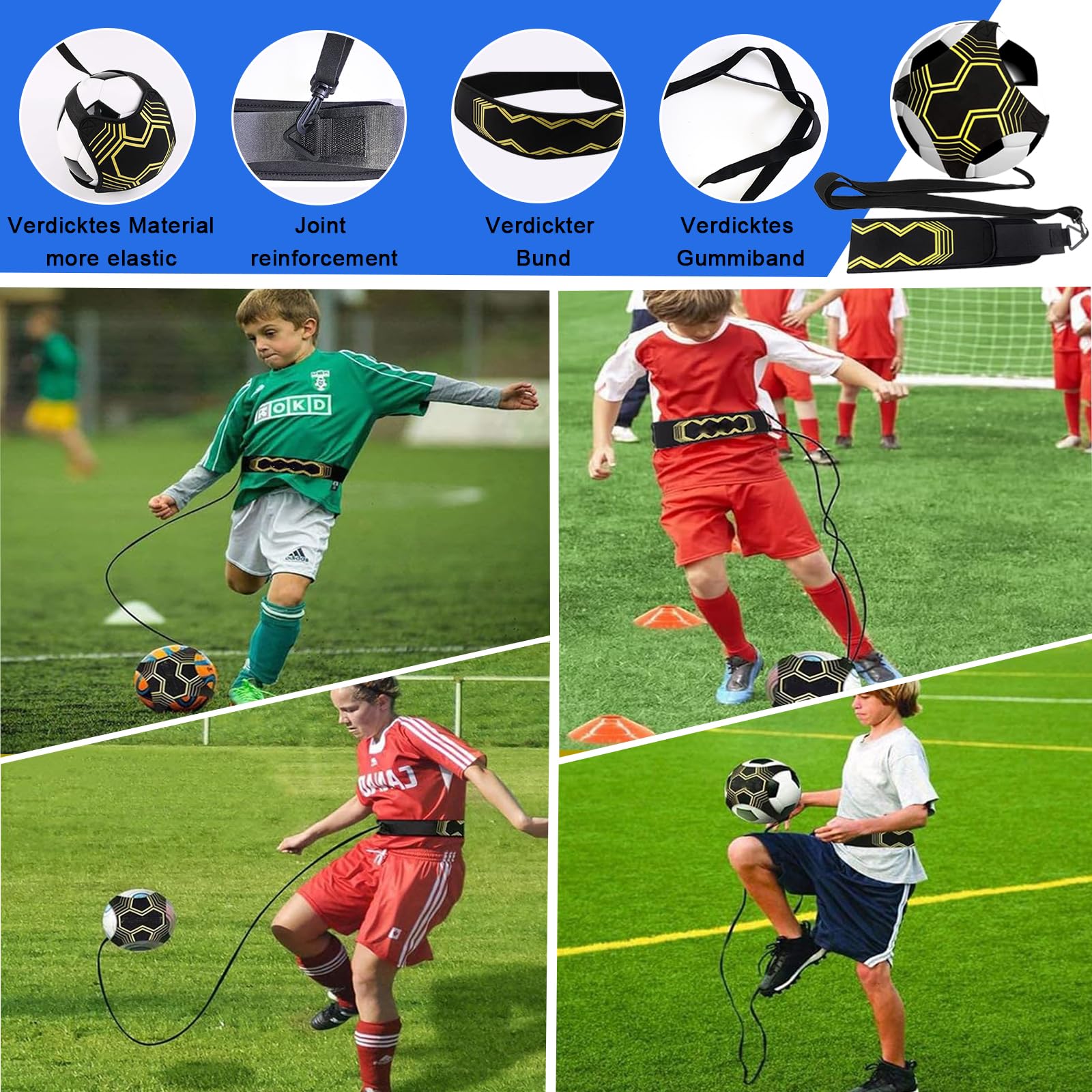 Fussball Trainingszubehör, 6m Koordinationsleiter, 12 Hütchen, Fußballtrainer und Springseil, Fussball Trainingsset Sachen, Fußball Geschenke für Jungs Kinder