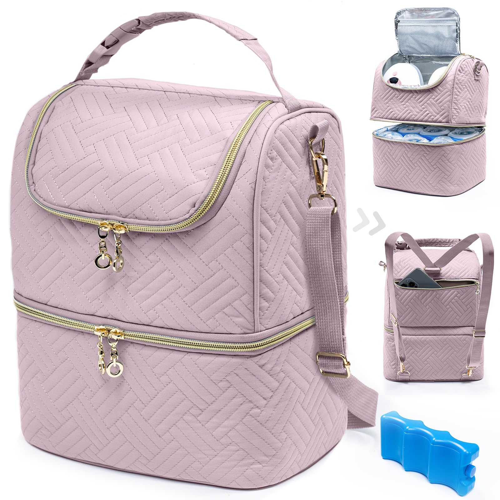 Bolsa de almacenamiento de leche materna con bolsa de hielo para 6 biberones Mam – Bolsa de extracción de leche materna con bolsa térmica para 6 biberones de hasta 9 onzas – Bolsa de extracción de