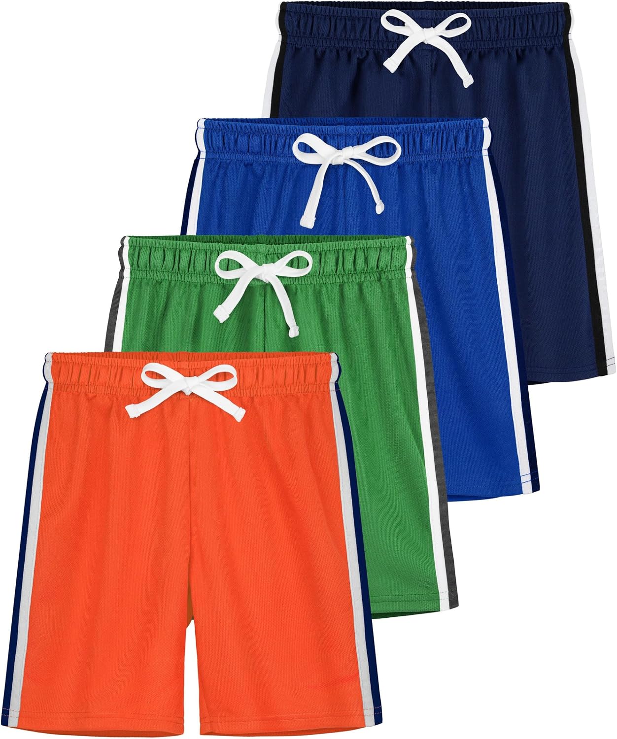 YERIOK 4 Pack Boys Athletic Shorts Mesh Basketball Soccer Quick Dry Short