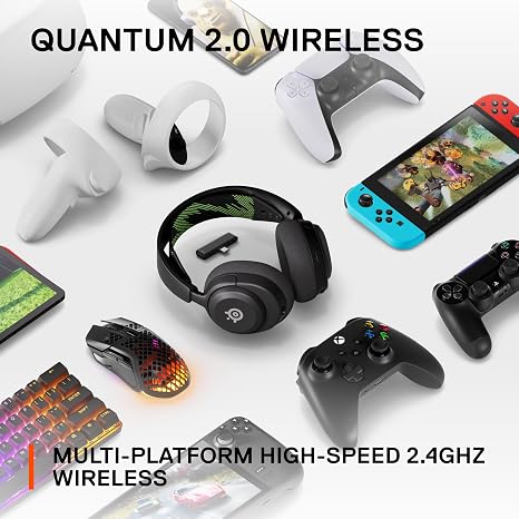 SteelSeries Arctis Nova 4X Wireless Multi-Platform Gaming Headset 360 Spatial Audio 2.4GHz High-Speed Wireless 36 Hr Battery USB-C ClearCast Gen 2 Mic Xbox Series X|S, PC, PS5, Switch