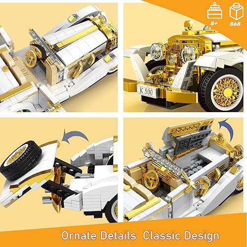 Miniatura 6 de Vintage Technik Oldtimer - Kit de modelo de automóvil, 868 piezas, variedad de creatividad, auto clásico vintage, vehículos de juguete de