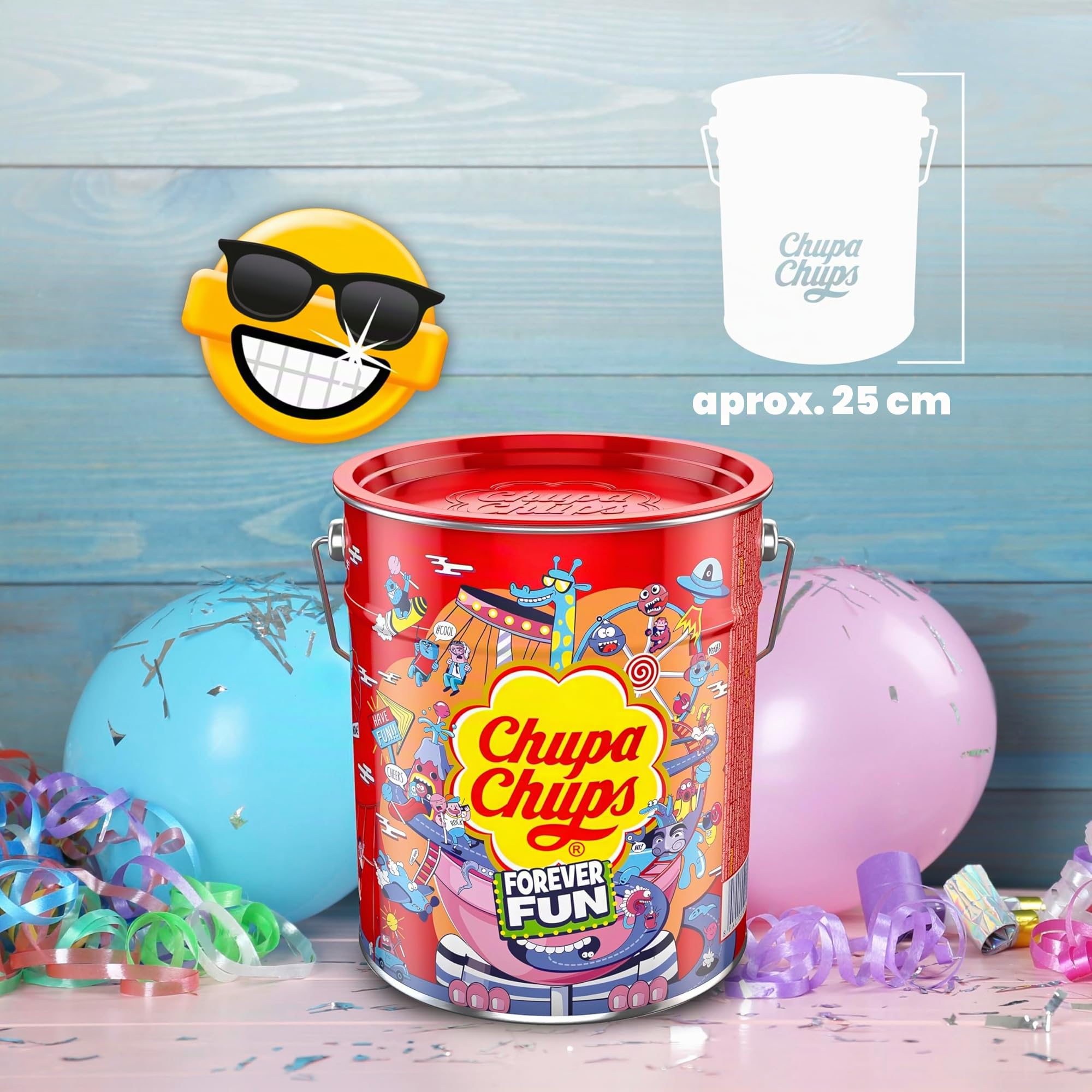 Chupa Chups Lata, Caramelo Con Palo Original De Sabores Variados, 150 x 12 G (1.8 kg), Caramelo, 150 Unidad (Paquete de 1)